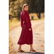 thumbnail image 2 of Vestido PRETTYGARDEN Rojo Vino Midi Plisado con Lunares Suizos Pequeños, 2 of 8