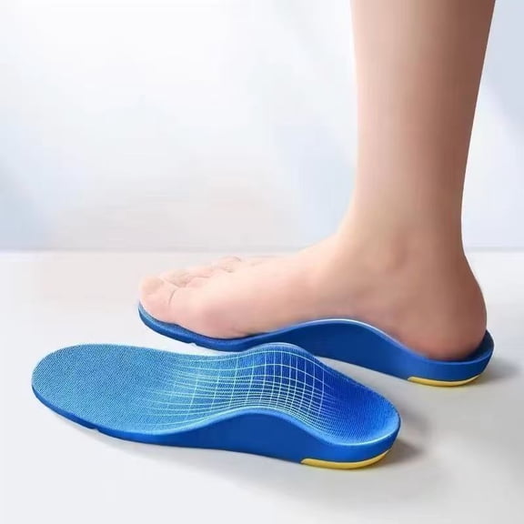 Unisex, customizable footbed for beautiful legs, reduces fatigue when standing for long periods, provides athletic shock absorption, and corrects inward/outward foot rolling and bow-leg deformities.