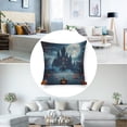 thumbnail image 3 of pumpkins full moon Flowers Linen toss pillowcase Decoration pillowcase Gift preferred 18x18" Cushion cover 4 set Sofa pillowcase Sofa bedroom living room car, 3 of 8