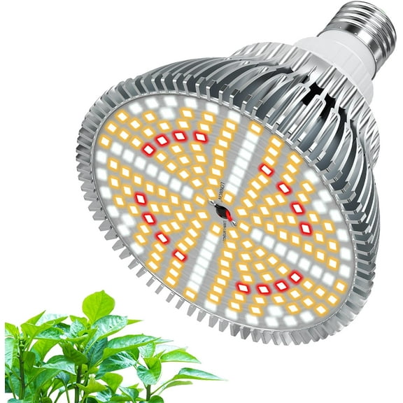 30W LED Grow Light Bulbs Full Spectrum, 3500 Lumen Plant Light Bulb, 320W Equivalent Plant Grow Light Bulb, Grow Bulb E26 Base, Grow Light for Indoor Plants, Seed Starting, Pack 1