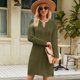 thumbnail image 1 of Vestido de punto de longitud media con giro de otoño e invierno, suéter holgado dividido de color sólido, vestido de mujer, 1 of 5