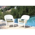 thumbnail image 4 of Afuera Living Wicker / Rattan Chair with Cushion in White/Tan (Set of 2), 4 of 6