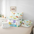 thumbnail image 5 of Homewish Cute Colorful Dinosaur Twin Bedding Sets 7-Piece for Kids, Jungle Leaf Botanical Bedding Comforter Set, Kawaii Cartoon Animal Reversible Sheet Sets, Ultra Soft Bedroom Decor, 5 of 7