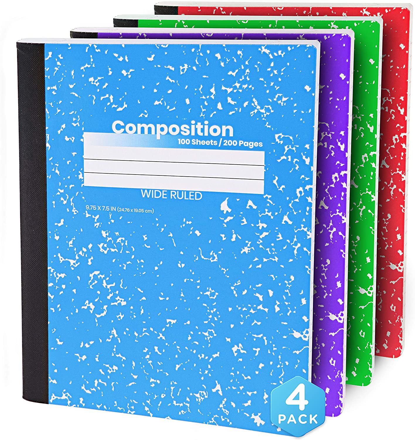 12-Pack Composition Books Wide Ruled Paper Notebook 80 Sheets Each School Office 