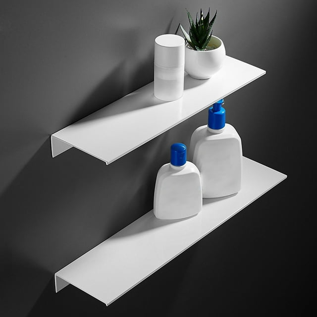 Support de Rangement Simple Sans Perçage en Aluminium Spatial, Rebord d'Exposition Mural, Tablette en Métal pour Usage Quotidien