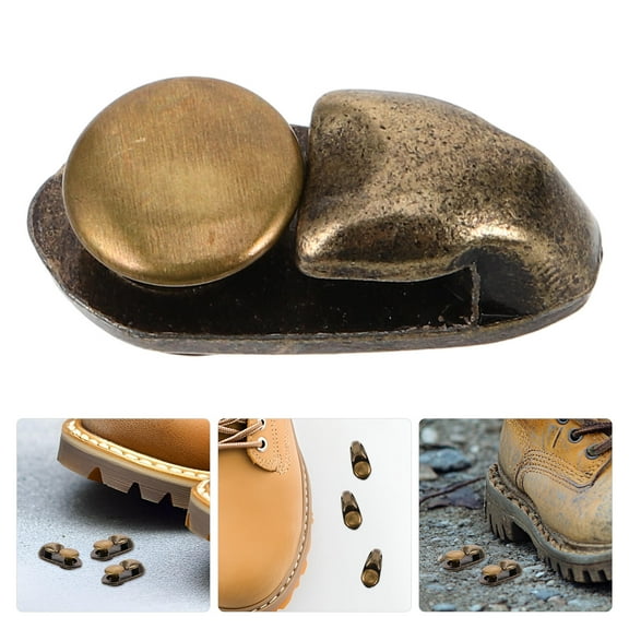 IDEANATEGRATE 20Sets Golden Alloy Shoe Boot Hooks Single Hole Lace Hook for Durable Use and Secure Fit in Hiking Climbing