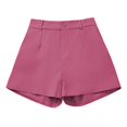 thumbnail image 6 of Womens Dress Shorts Casual Elastic Waist Wide Leg Suit Tailored Shorts Summer Dressy Work Shorts Purple Pink 2XL, 6 of 6