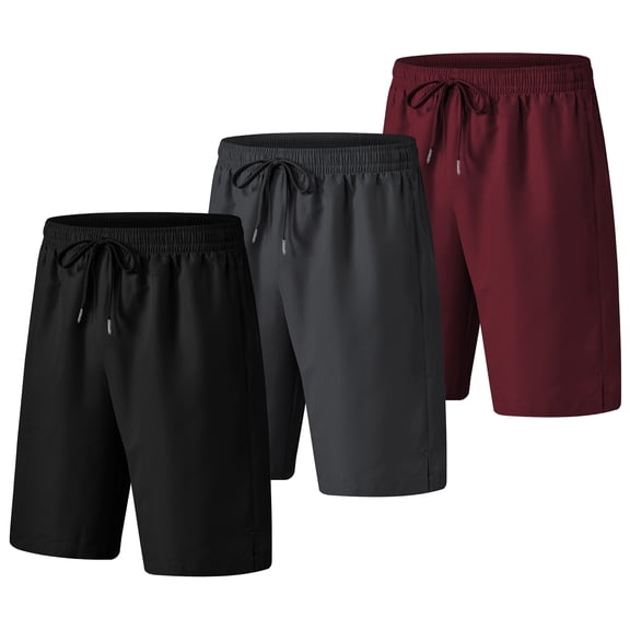 3 Pack Men's Swim Trunks Shorts with Mesh Lining Quick Dry Breathable Pockets for Summer Beach
