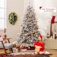 thumbnail image 4 of Gymax 7 FT Pre-Lit Artificial Christmas Tree Snow Flocked Full Tree w/ 1164 Lush Branch Tips, 4 of 10