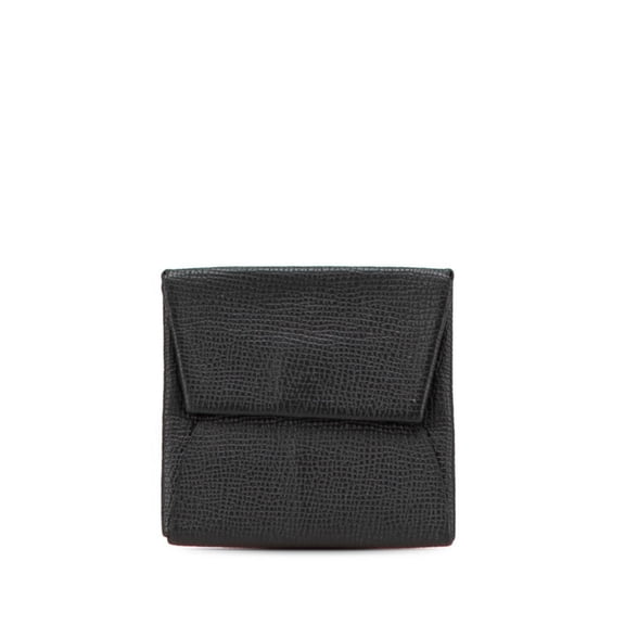 Pre-Owned Hermès Bastia Wallet/Coin Purse Black Epsom Leather Women's HERMES (Good)