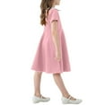 thumbnail image 4 of Odeerbi Kids Girls Summer A-Line Dress Peter Pan Collar Cute Flared Swing Dress Solid Color Short Sleeve Casual Dress Kids Girls Clothes, 4 of 4