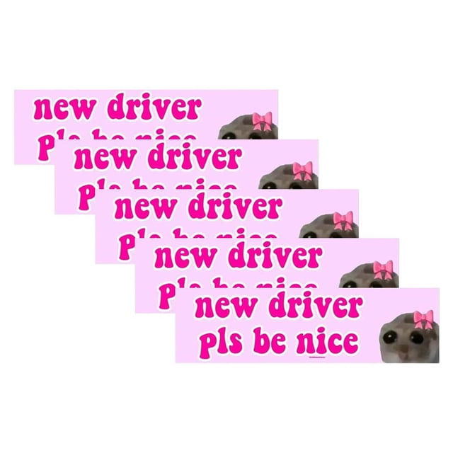 BQLQBQLQ Nice Driver Car Sticker,New Driver Please Be Nice, Funny Meme Sticker,Self Adhesive Learner Driver Sticker, Funny Meme Sticker, New Driver Sticker for Car, Student Driver Sticker for Car