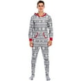 thumbnail image 3 of Matching Family Christmas Onesie Pajama Set with Pockets Zipper Front Hooded Footed One-Piece Pjs Loungewear Sleepwear Holiday Jumpsuits for Men Dad 2XL, 3 of 5