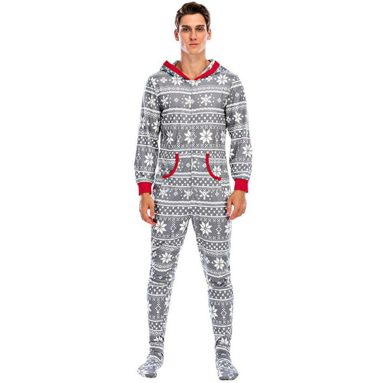 Matching Family Christmas Onesie Pajama Set with Pockets Zipper