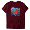 thumbnail image 1 of Gibobby Camisas de Navidad para mujer Camiseta de manga corta divertida con estampado navideño de color sólido informal para mujer Top(Vino,XG), 1 of 3