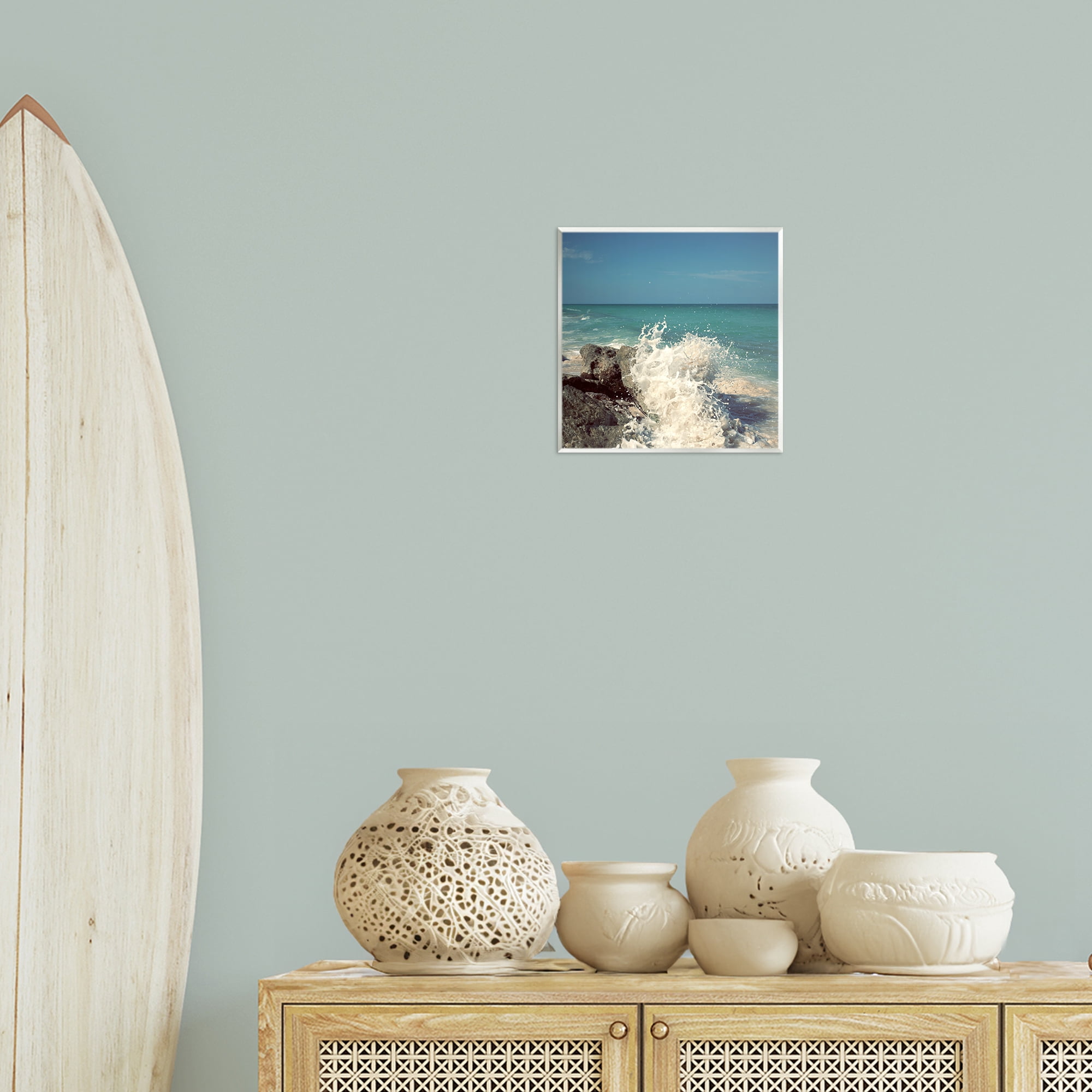 Stupell Industries Splashing Beach Spray Coastal Photography Unframed Art Print Wall Art, 12 x 12