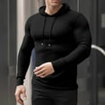 thumbnail image 2 of Caqnni Men's Hooded Sweatshirts Casual Lightweight Long Sleeve Hoodie Long Sleeve Athletic Sweatshirts with Pocket Oversized Long Sleeve Hoodie (3XL,Black), 2 of 8