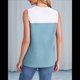 thumbnail image 5 of Camiseta Sin Mangas Informal de Verano con Cuello Redondo y Bloques de Color para Mujer, Color Azul L, 5 of 8