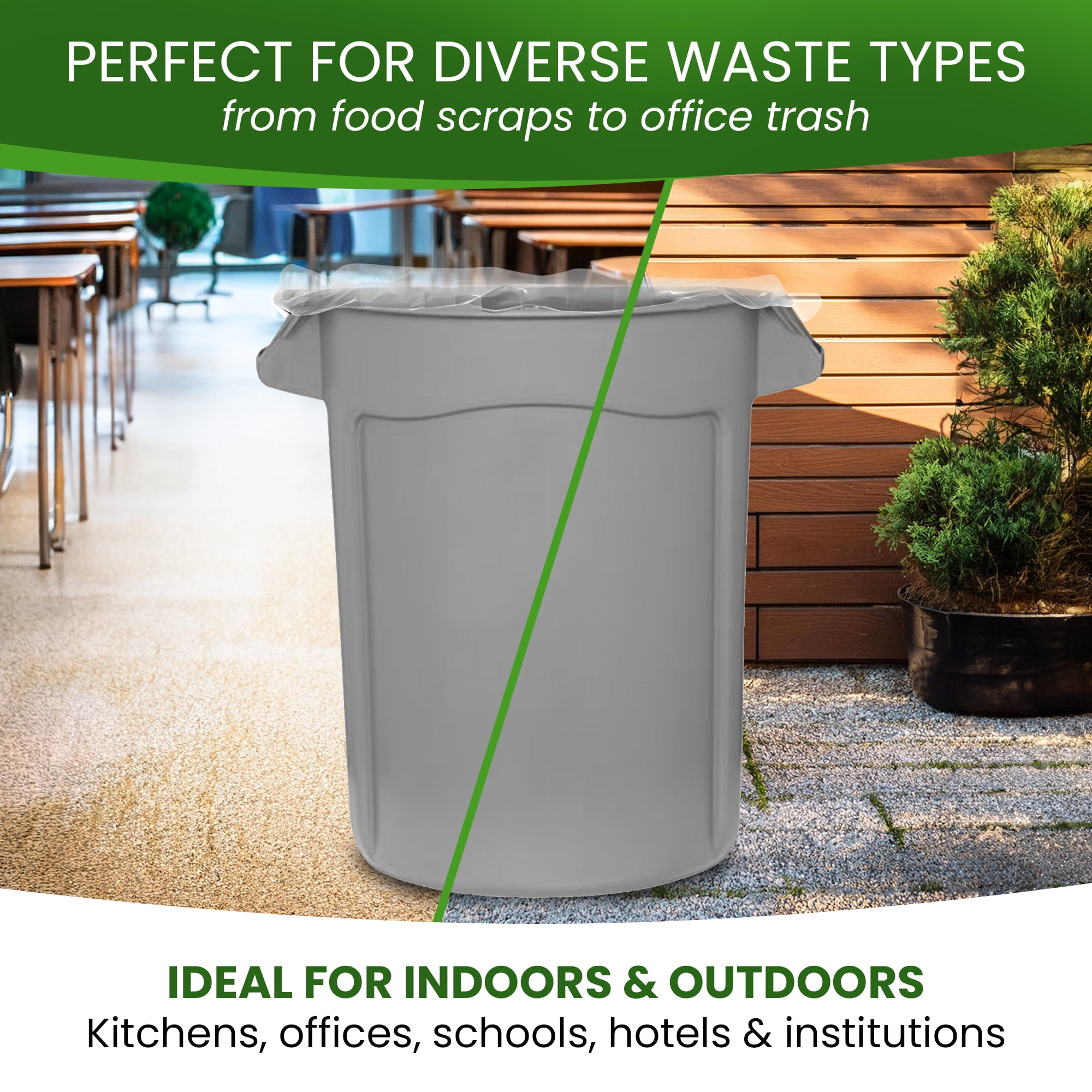 Best Option 20-30 Gallon Clear Trash Bags, 250 Count Box, (30x44-inch) Commercial Heavy-Duty Garbage and Recycling Can Liners