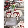 thumbnail image 4 of Outdoor Tablecloth with Umbrella Hole and Zipper, Merry Christmas Round Table Cloth 60 Inch Waterproof Tablecloth, Beige Xmas Elk Seasonal Winter Holiday Picnic Table Cover for Patio Camping, 4 of 7