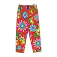 thumbnail image 4 of Disketp Vector Mexican Otomi Style Bright Print Women'S Comfy Pajama Pants Casual Drawstring Palazzo Lounge Wide Leg Pants, 4 of 9