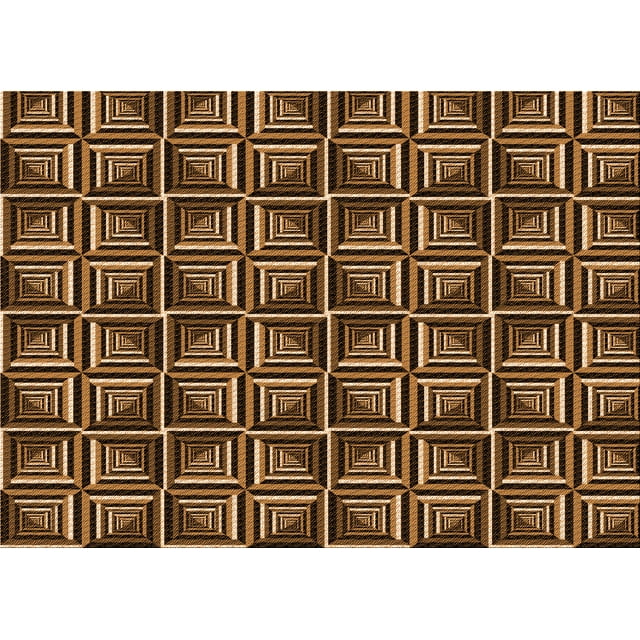 Ahgly Company Tapis d'Intérieur Lavables en Machine Rectangulaire Transitionnel Brun Bronze, 8' x 10'