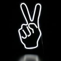 Northlight LED Peace Sign Hand Neon Lighted Wall Art - 15" - White
