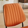 thumbnail image 4 of Dining Chairs Set of 2, LEAGHOME PU Leather Dining Room Chairs Set, Modern Upholstered Dining Side Chairs, Metal Frame Kitchen Chairs, Orange, 4 of 8