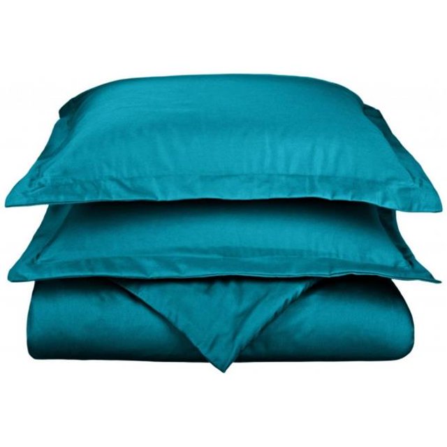 Cotton Rich 800 Thread Count Solid Duvet Cover Set Full/Queen-Teal