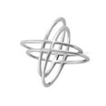 thumbnail image 2 of 925 Sterling Silver Oxidized Platinum Plated Overlapping Atom Design Women Valentines Day Gifts Ring, 2 of 4