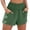 Green, variant on Women's Solid Color Smocked Elastic Waist Linen Blend Shorts - Side Pockets, Casual Beach & Daily Wear