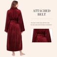 thumbnail image 4 of AMITOFO Fleece Robe for Women Soft Warm Long Plush Bathrobe Slim Elastic Waist Sleepwear Housecoats, 4 of 8