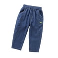 thumbnail image 1 of WEIYLL Boys' Pants Lightweight Elastic Waist Spring Summer Loose Fit Pure Color Long Dark Blue size 2-3 Years, 1 of 4