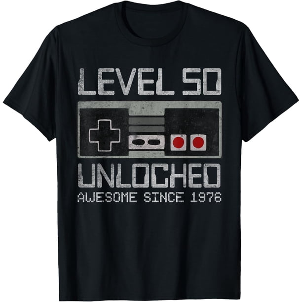 Level 50 Unlocked 50th Birthday 50 Year Old Video Gamer - Camiseta para hombre