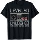 thumbnail image 1 of Level 50 Unlocked 50th Birthday 50 Year Old Video Gamer - Camiseta para hombre, 1 of 1