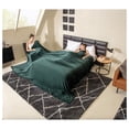 thumbnail image 2 of TiaGOC Oversized King Fleece Blanket 120x100 inches, Soft Cozy Warm Giant Extra Large 10'x8.3' Blanket for Bed, Sofa, Couch,Travel, Camping, California Huge Flannel Big Throw Blanket, Forest Green, 2 of 5