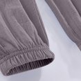 thumbnail image 7 of Domuza Boys Casual Cotton Linen Pants Girls Straight Leg Elastic Waist Loose Pants Wide Leg Solid Lightweight Trousers with Pocket Gray 130, 7 of 7