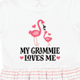 thumbnail image 4 of Inktastic Grammie Loves Me Girl Flamingo Girls Toddler Dress, 4 of 5