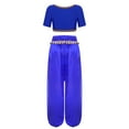 thumbnail image 3 of Aislor Women 2-piece Belly Dancing for Rave Party Shiny Sequin Tassel Outfits Royal Blue XXL, 3 of 7