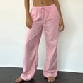 thumbnail image 2 of BLVB Summer Lounge Pants for Women Drawstring Waist Pajama Pants Pjs Bottoms Casual Wide Leg Trousers Homewear, 2 of 7