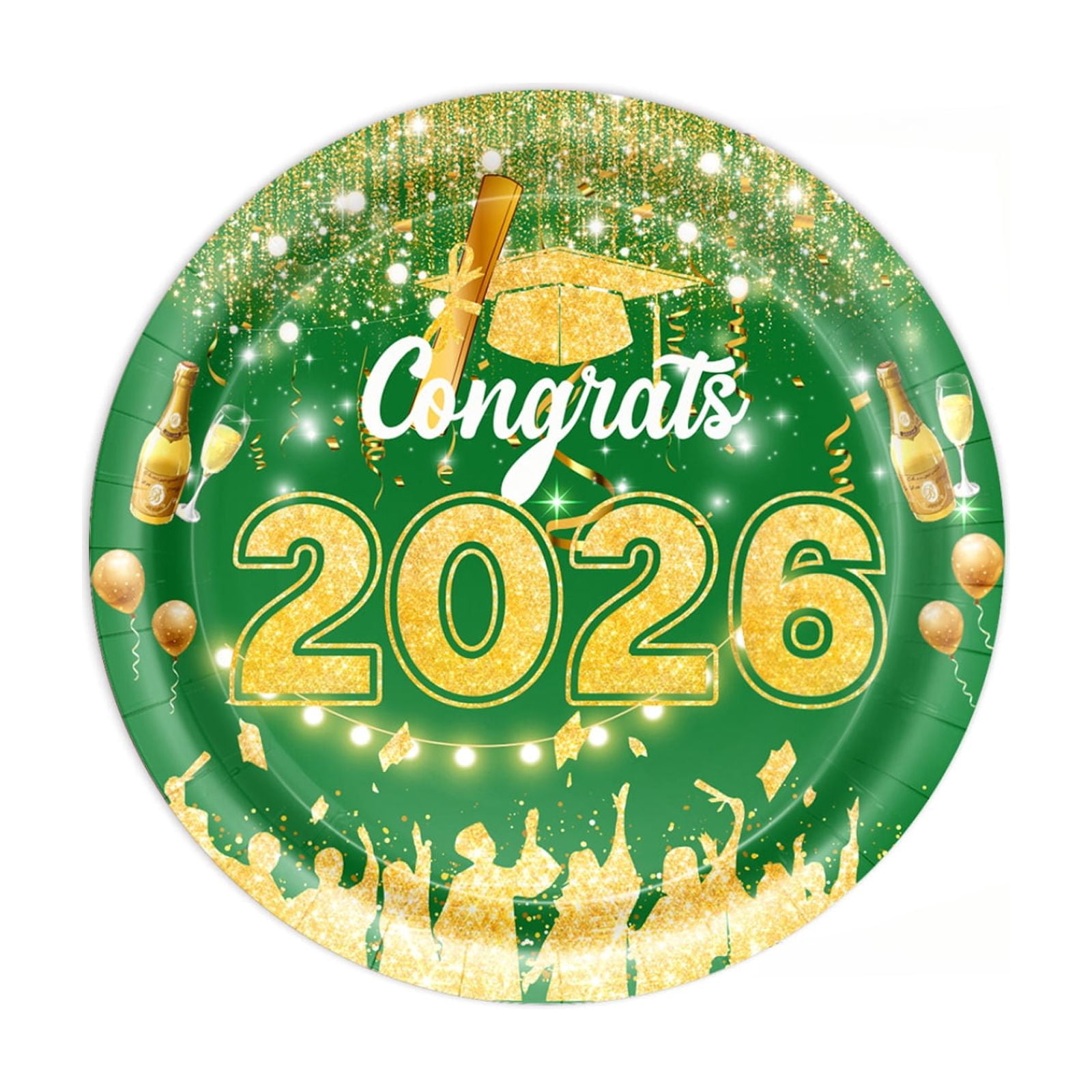 Congrats Grad Graduation Party Decorations 7in Paper Plates 10PCS Party Supplies for Graduation Parties Celebration Table Party Decor