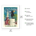 thumbnail image 2 of Boston Massachusetts - Fly Eastern Air Lines - Paul Revere Statue and Old North Church - Vintage Airline Travel Poster c.1960s - Bamboo Fine Art 290gsm Paper (Unframed) 12x16in, 2 of 4