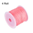 thumbnail image 3 of 4 Rolls Nylon Beading Thread Knotting Cord 0.8mm 50 Yards Braided Nylon Crafting Satin String for Bracelet, Misty Rose, 3 of 5
