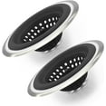 thumbnail image 1 of Juego de 2 coladores de silicona inoxidable para fregadero de cocina, escurridores de silicona flexibles para fregadero de cocina, borde ancho grande de 4,5 pulgadas de diámetro (negro), 1 of 4