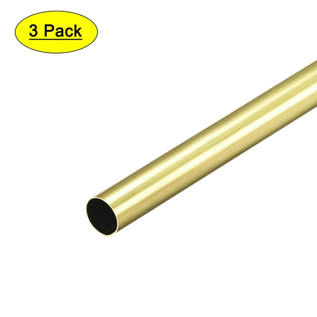Tubos Redondos de Latón Uxcell, Tubos Rectos Sin Costura 7mm x 0.2mm x 300mm