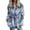 Blue, variant on Women's Rainbow Tie Dye Overcoat Fuzzy Fleece Cardigan Trench Jackets Wool Faux Fur Teddy Bear Parka Coat Outwear