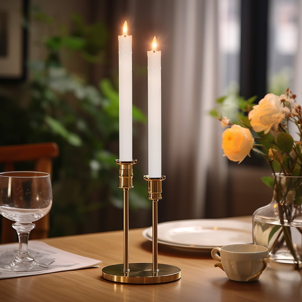 Flickering Ivory Flameless LED Battery Operated 6 Pack ,Taper Plastic Candles 3D Wick Lights Dropping Tear with Remote Control with Timer for Home Decor ,Halloween ,Christmas ,Wedding ,Banquet