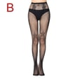 thumbnail image 2 of Lovskoo Collants Taille Haute pour Femmes Bas Résille Mode pour Dames Ajourés en Maille Imprimée Collants Résille Bas Collants Noir, 2 of 7