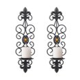 thumbnail image 1 of Candelabros de pared para sala de estar, 2 uds., apliques de velas de Metal para velas ligeras de té de pilar, 1 of 5