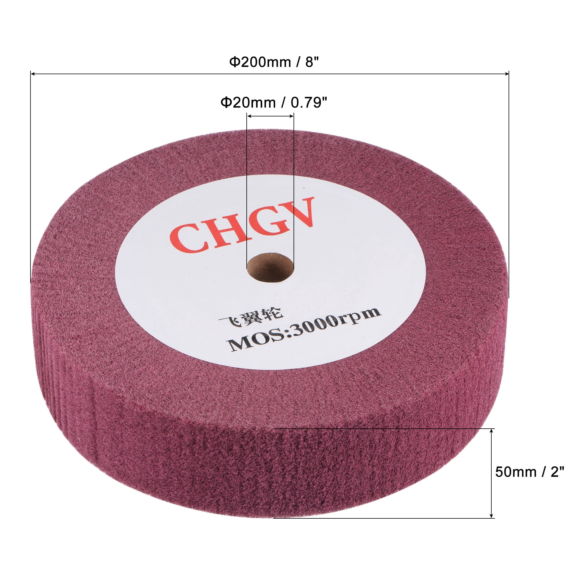 Unique Bargains Polishing Wheel Nylon Wire Drawing Abrasive Flap Red 200mm x 50mm